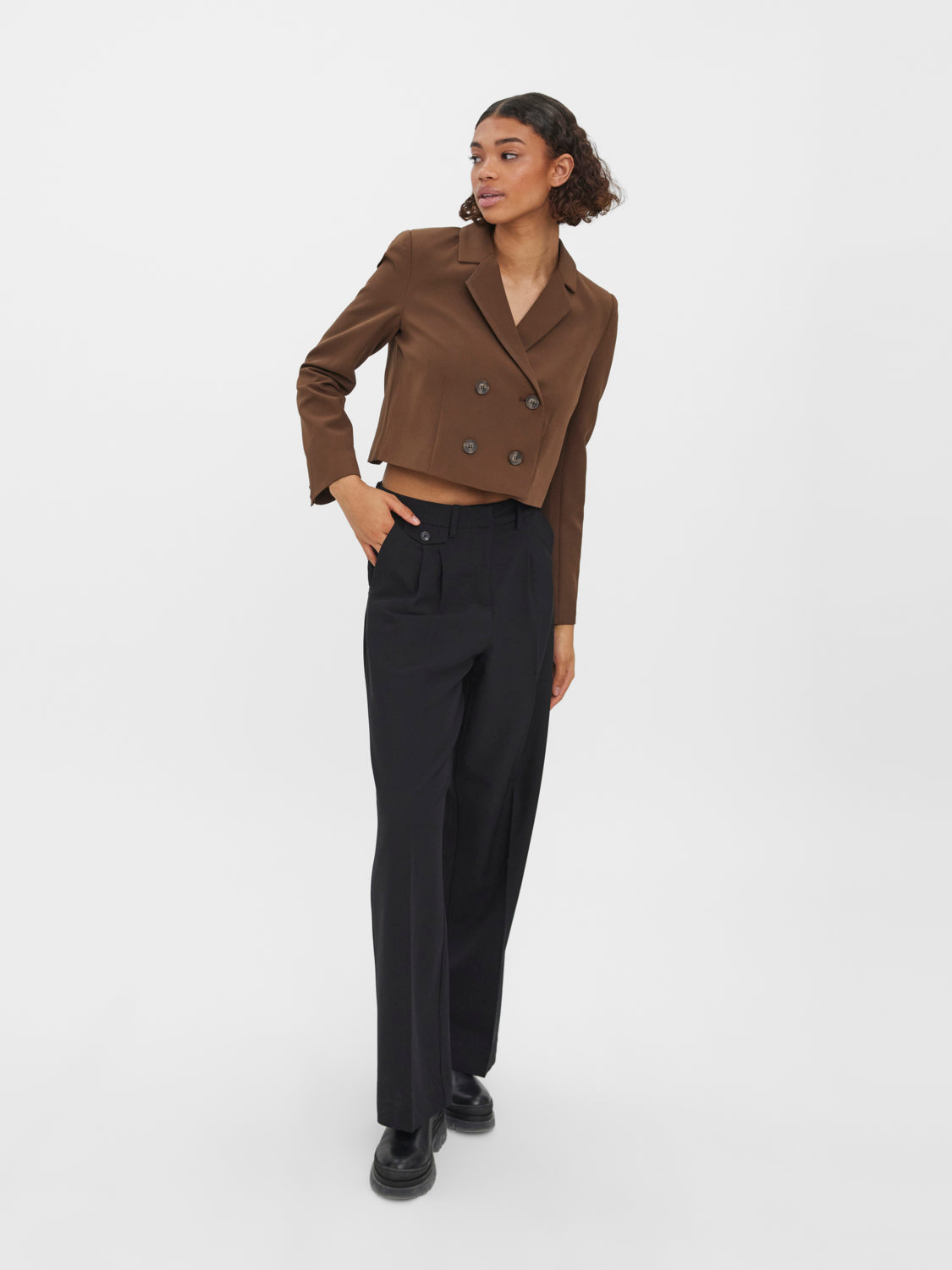 VMCECI Wide leg trousers - Black