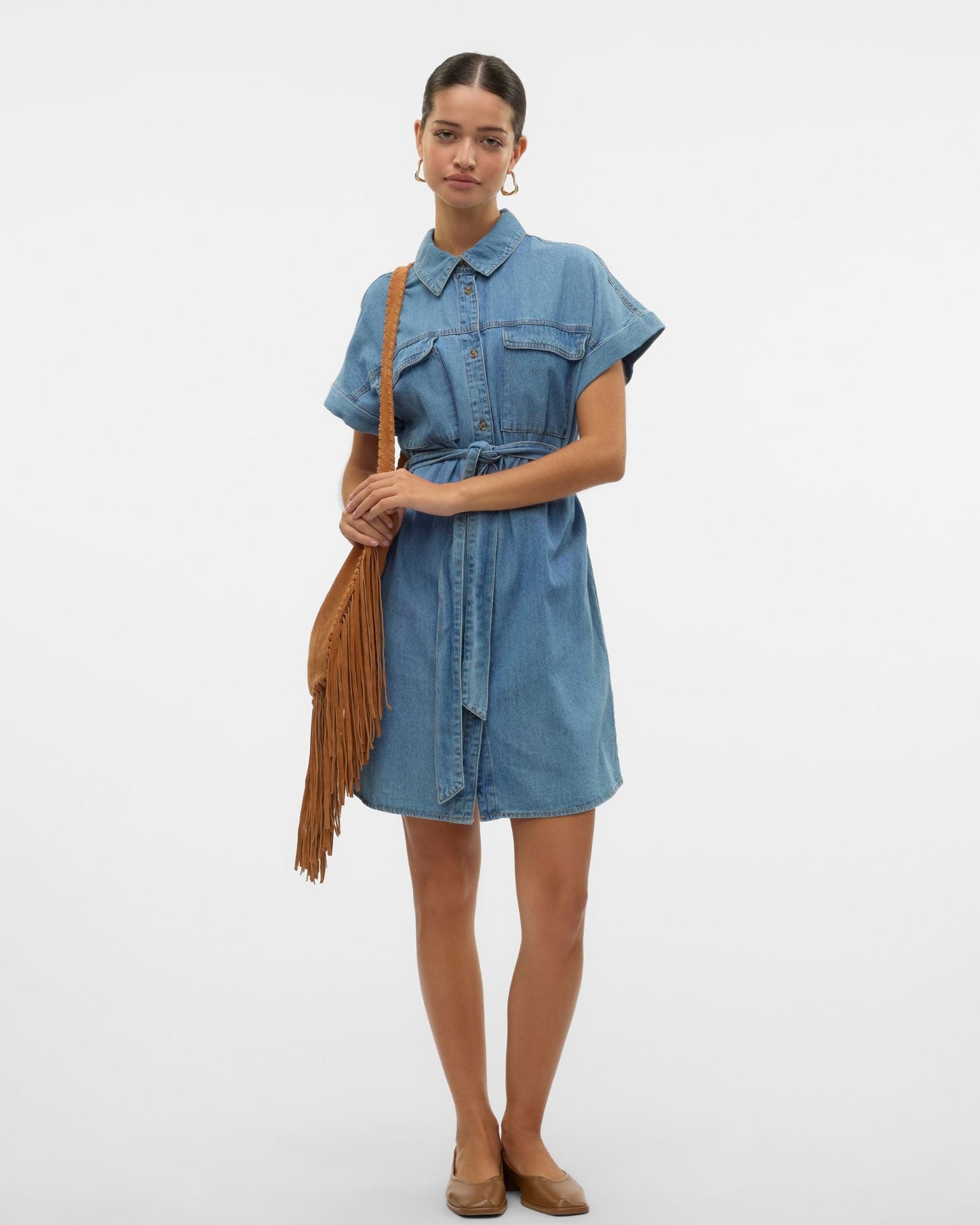 VMNOTUS Short dress - Medium Blue Denim