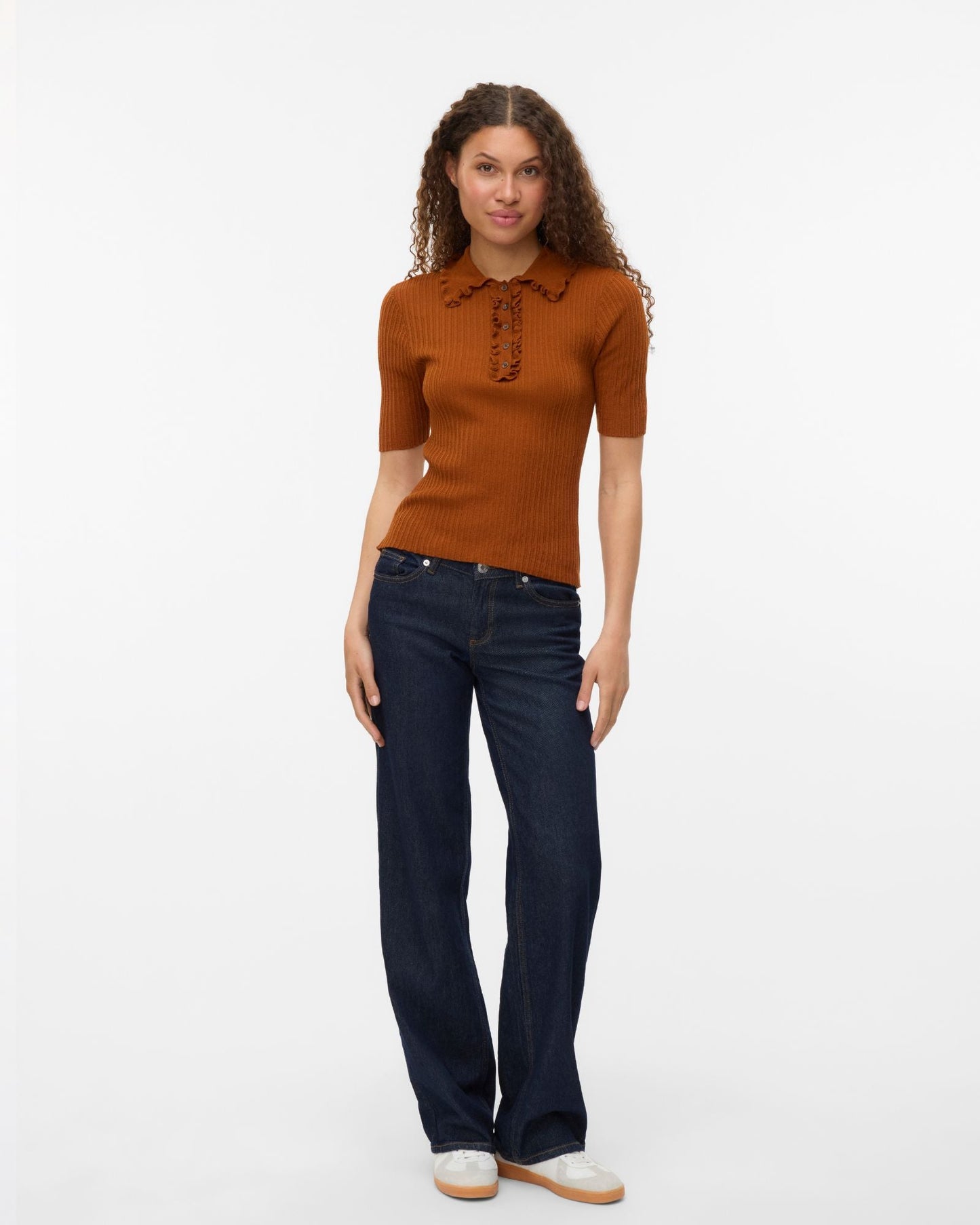 AWSHIRLI KNITTED POLO TOP