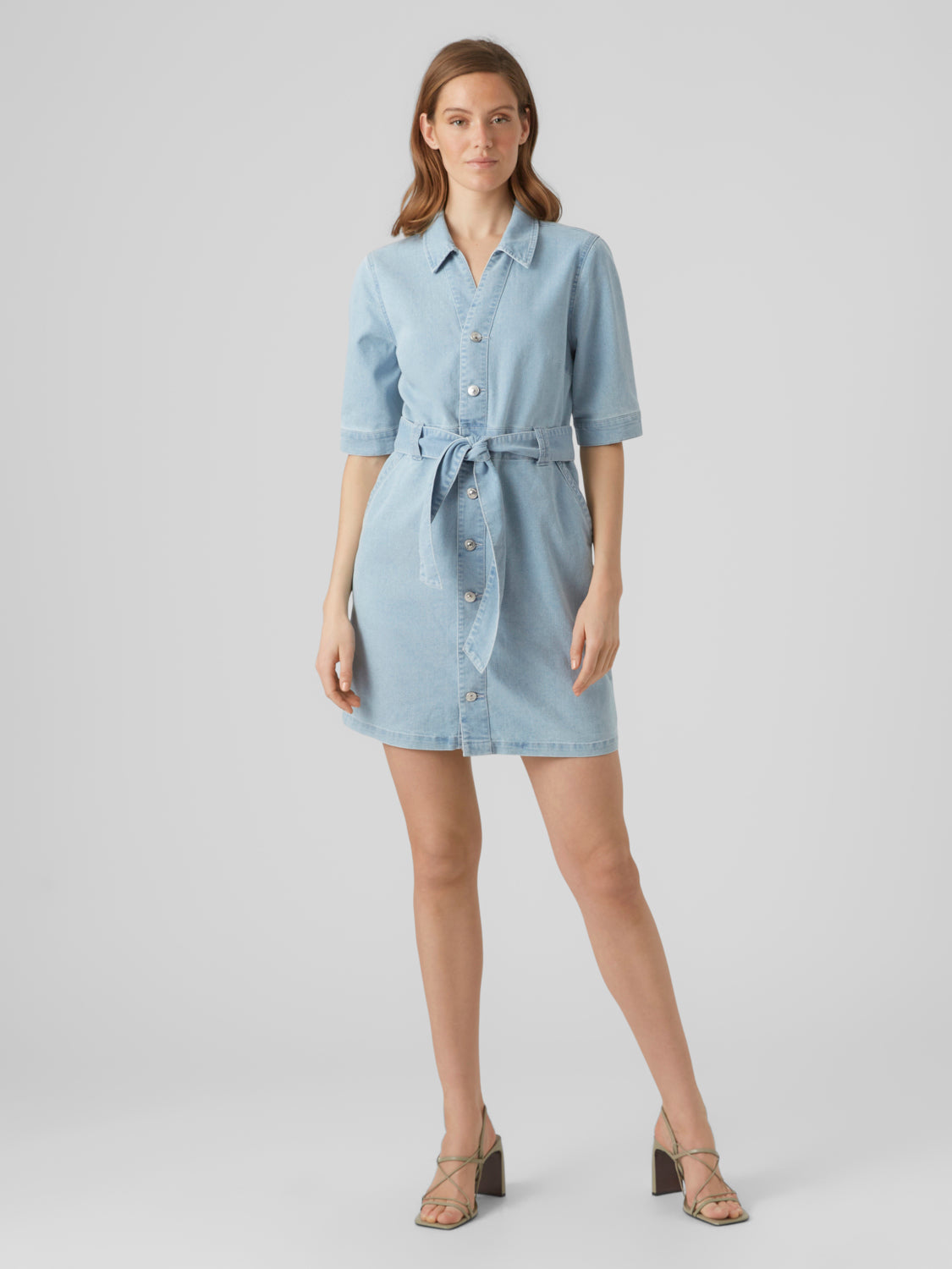 VMCALI Denim dress - Light Blue Denim