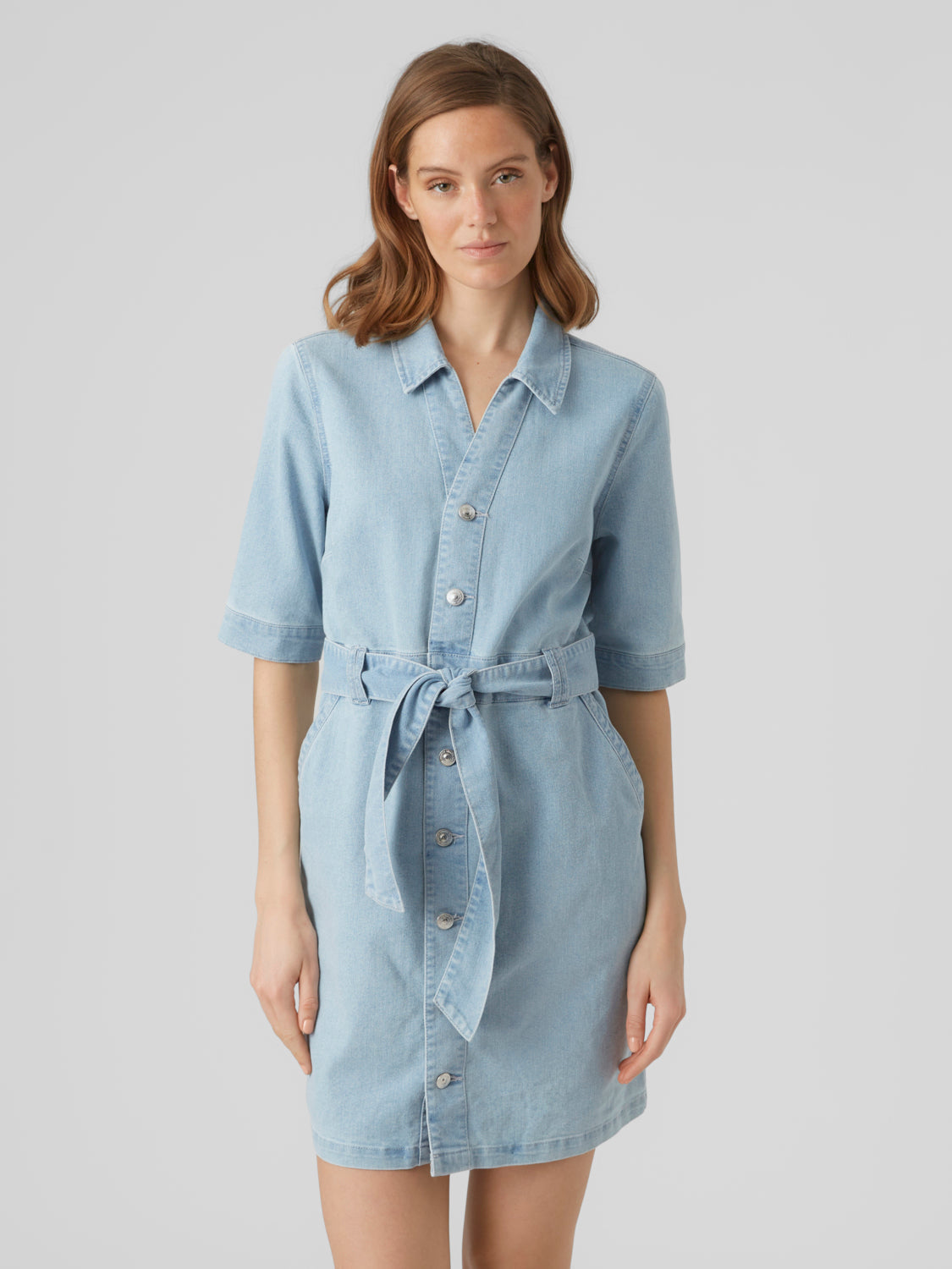 VMCALI Denim dress - Light Blue Denim