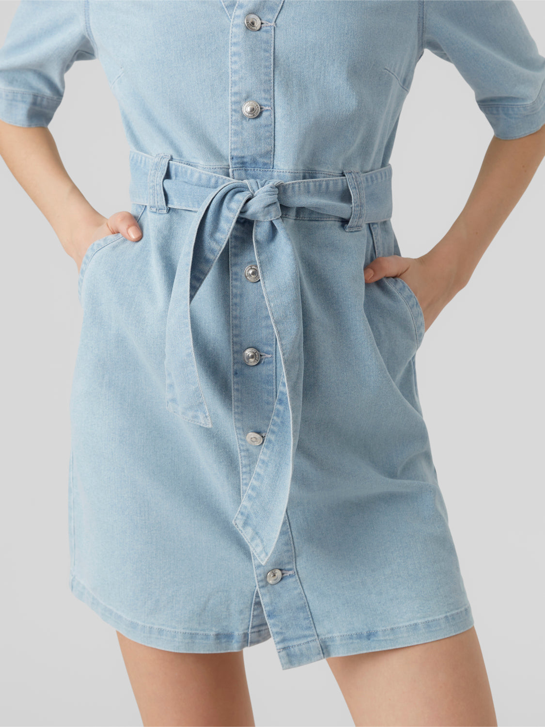 VMCALI Denim dress - Light Blue Denim
