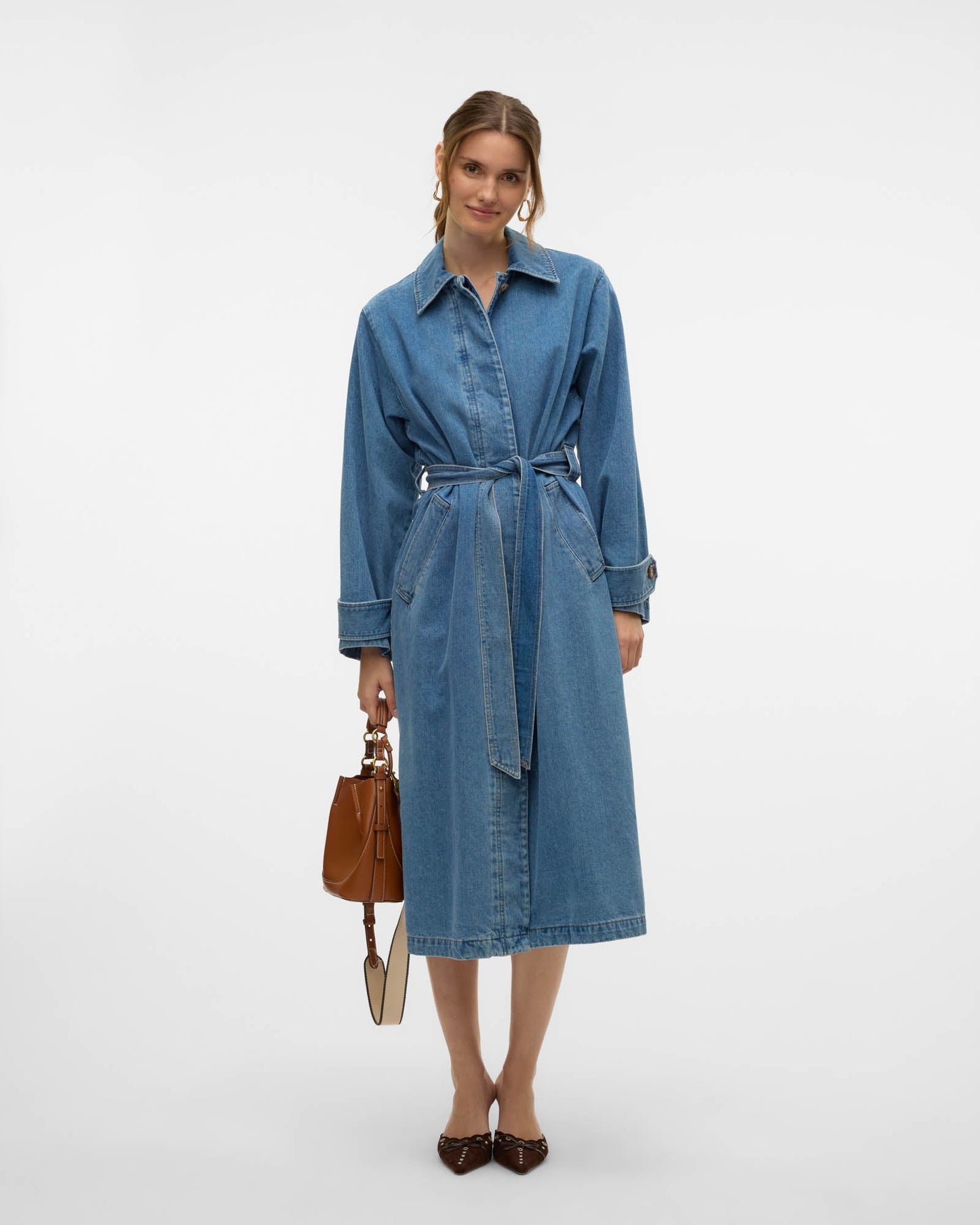 VMSOLVA DENIM TRENCHCOAT
