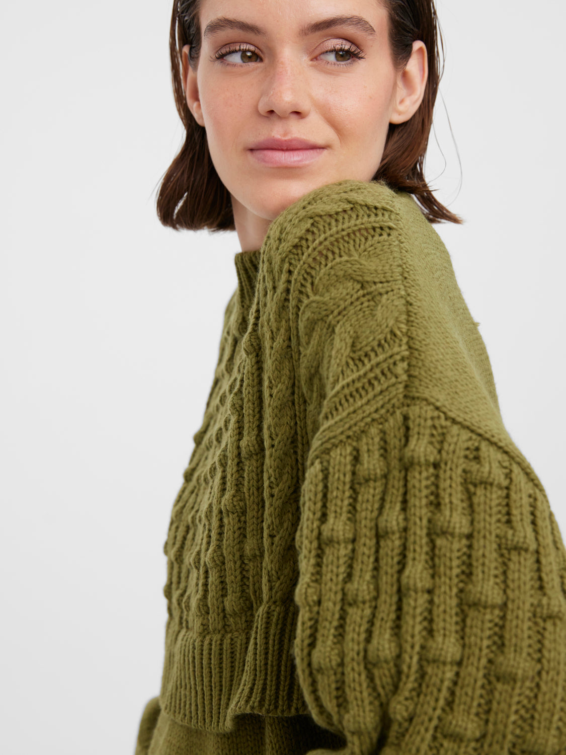 VMALEXANDRA Knitted pullover - Olive Branch