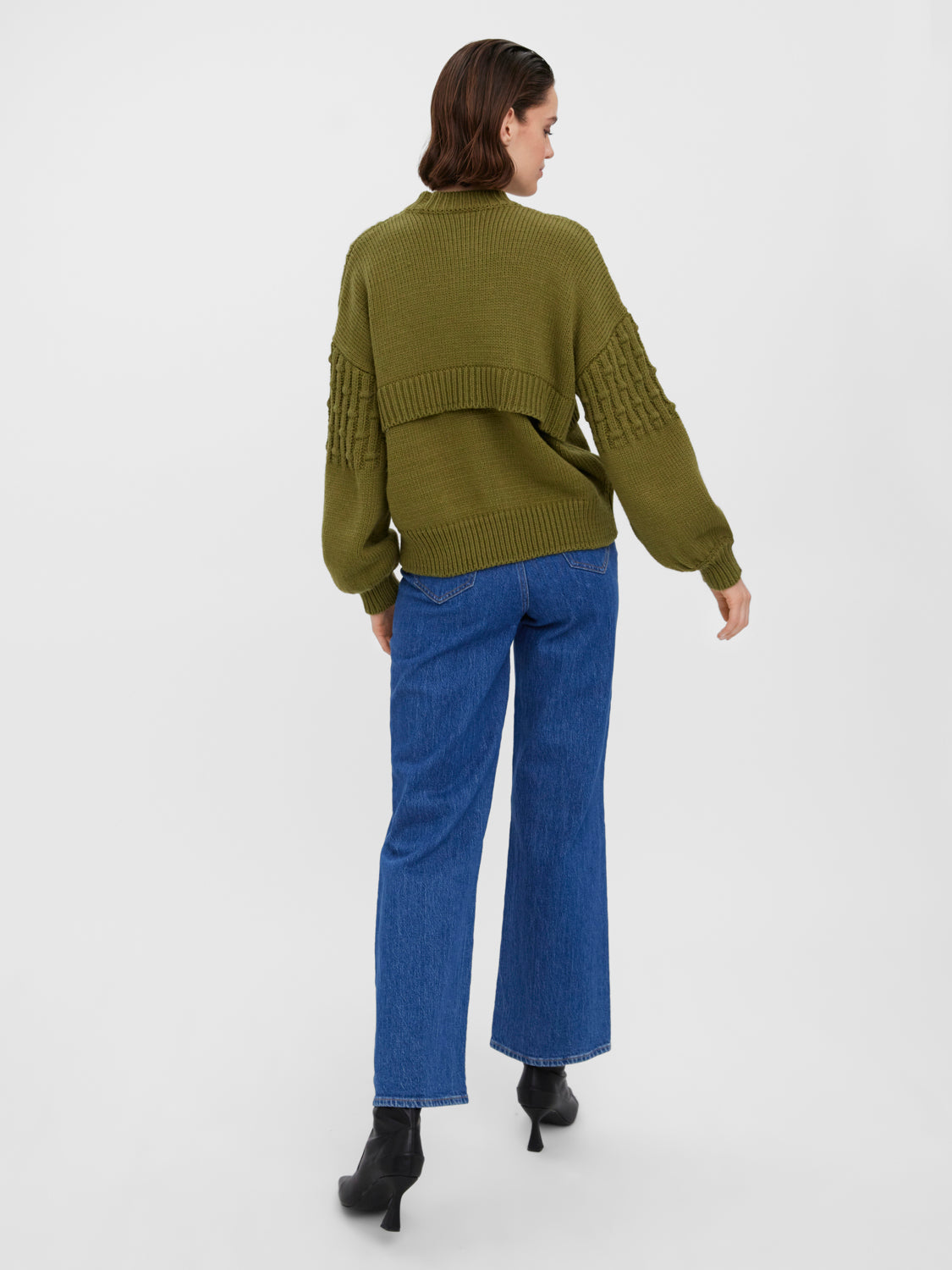 VMALEXANDRA Knitted pullover - Olive Branch