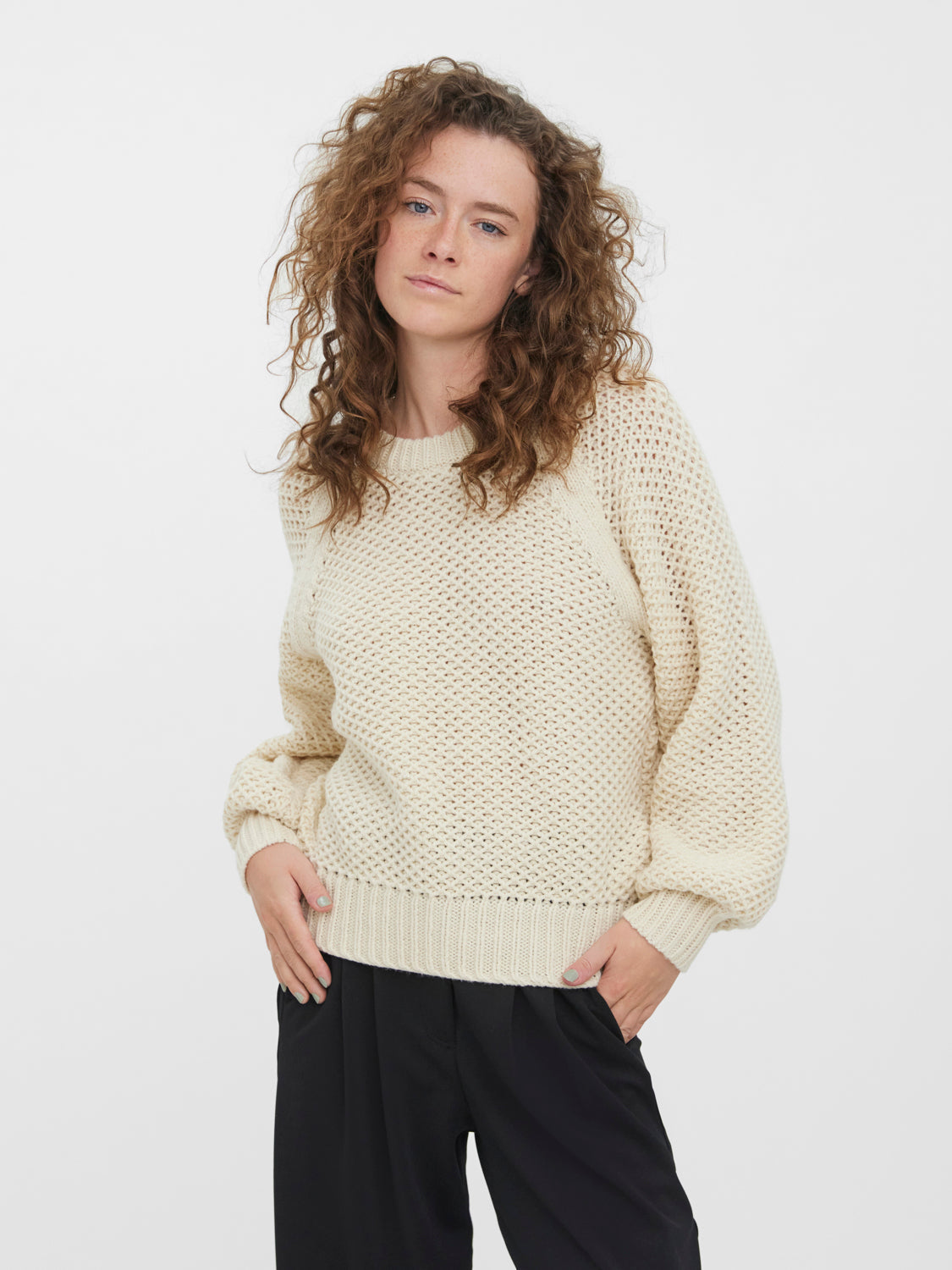 VMVERTIE Knitted pullover - Birch