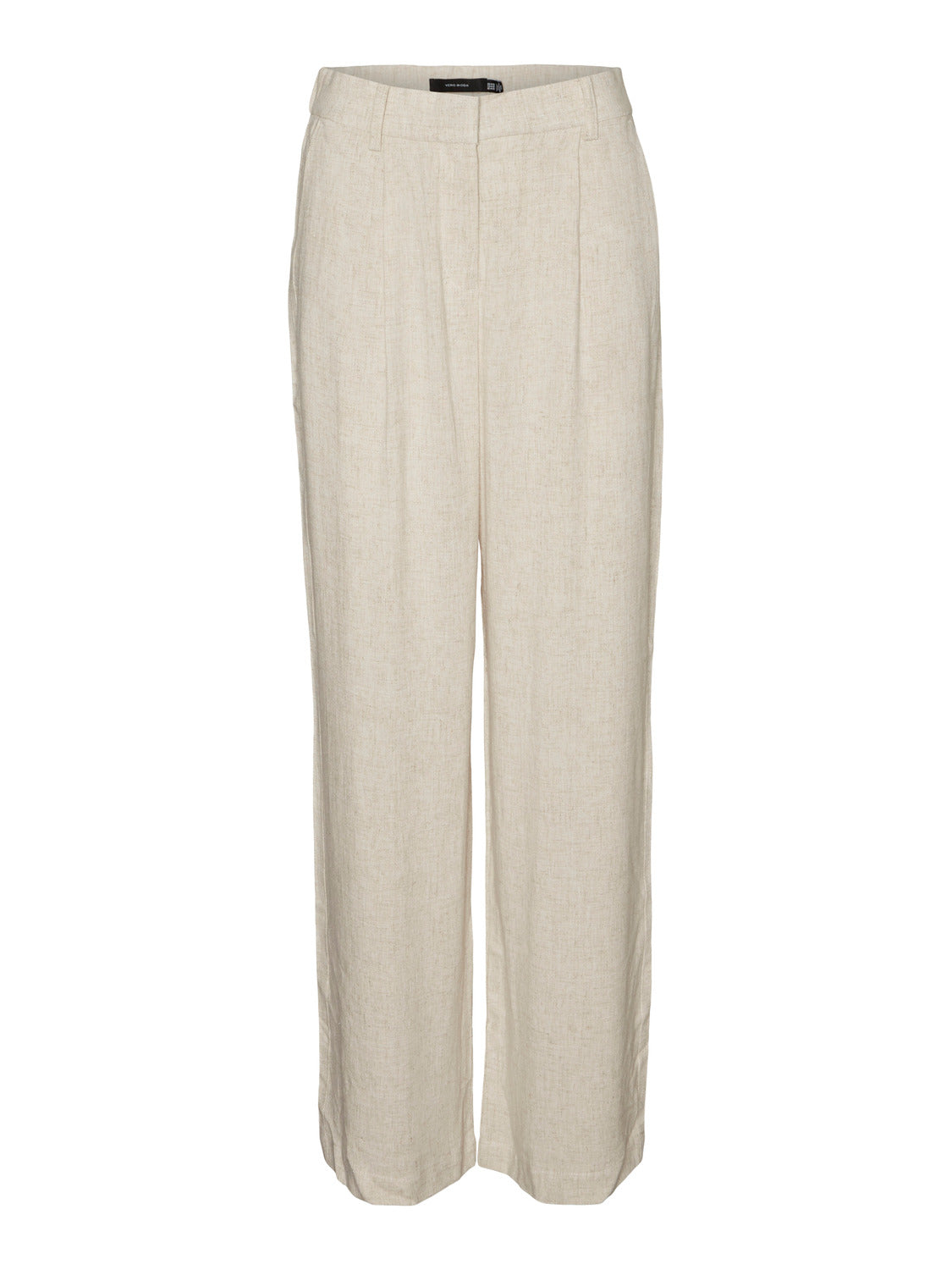 VMVERA Wide leg trousers - Oatmeal