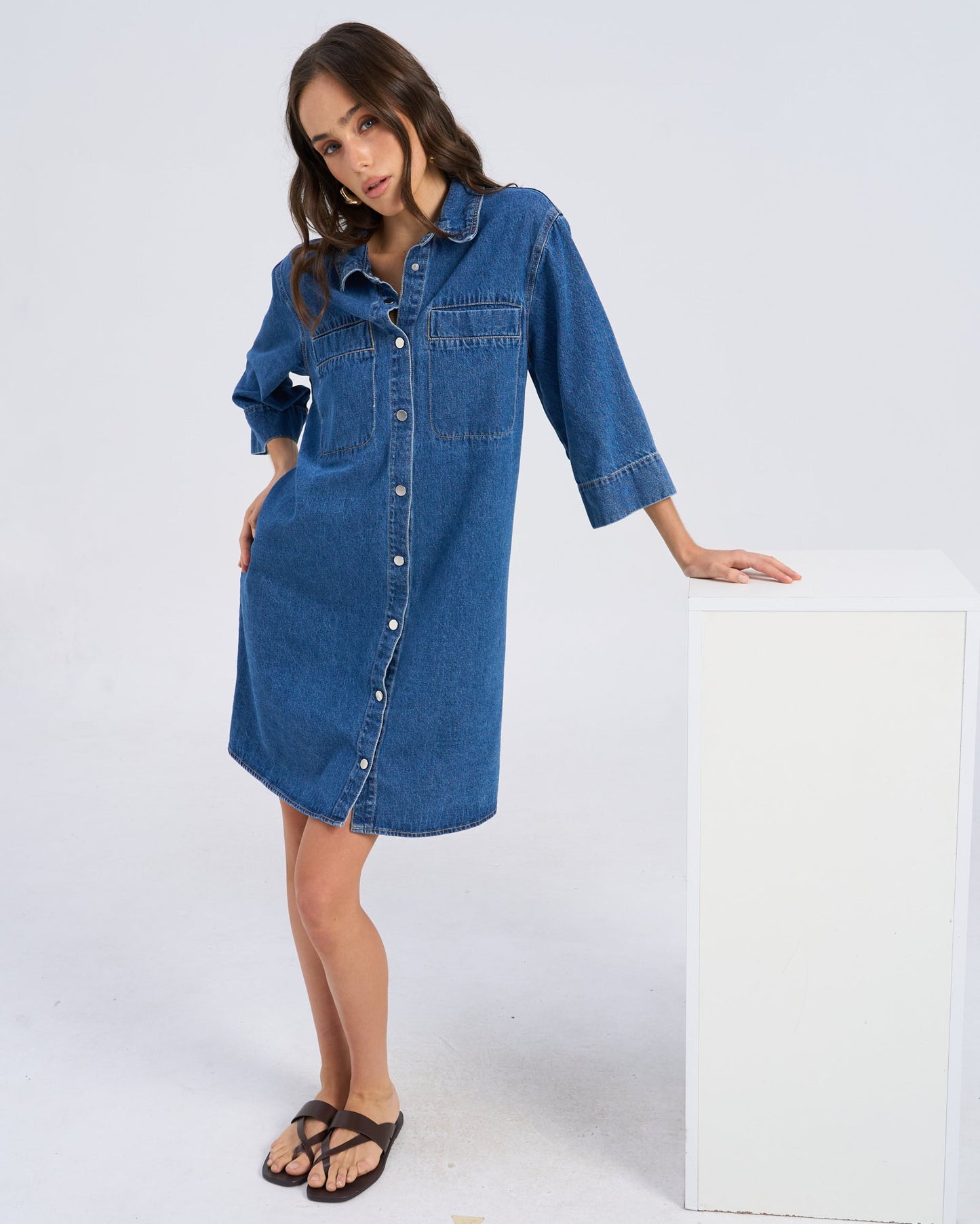 VMTOLKE DENIM SHIRT DRESS
