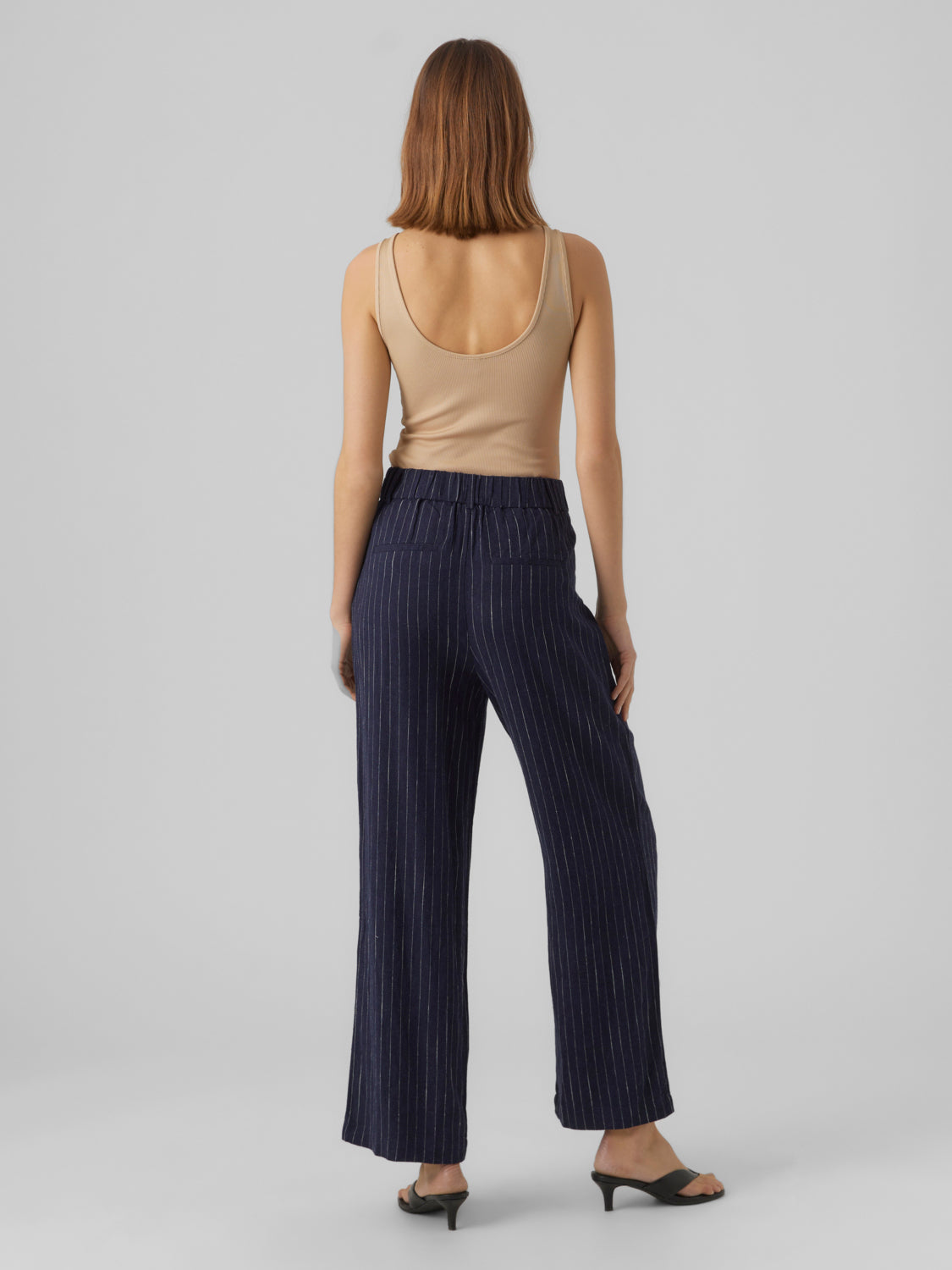 VMVERA Wide leg trousers - Navy Blazer