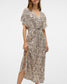 VMMENNY SLEEVED PRINTED MIDI DRESS