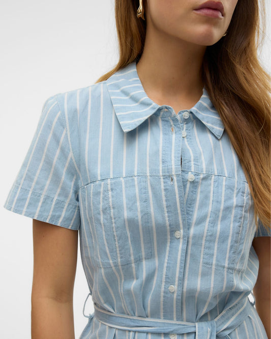 VMVIO Long dress - Light Blue Denim