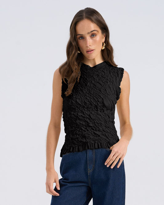 AWSTORMI TEXTURED SLEEVELESS TOP