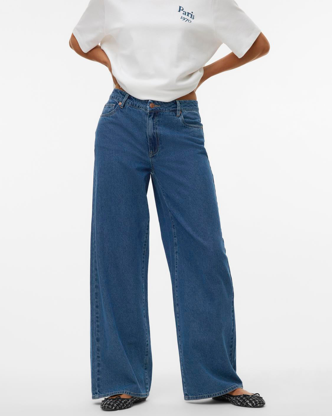VMREMY MID RISE WIDE JEANS