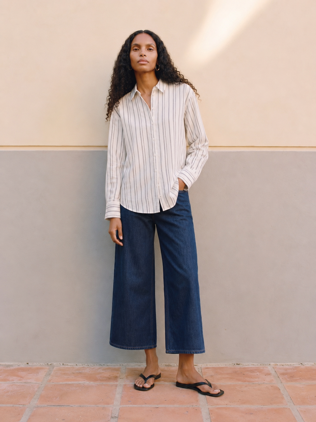AWCLARE STRIPED COTTON SHIRT