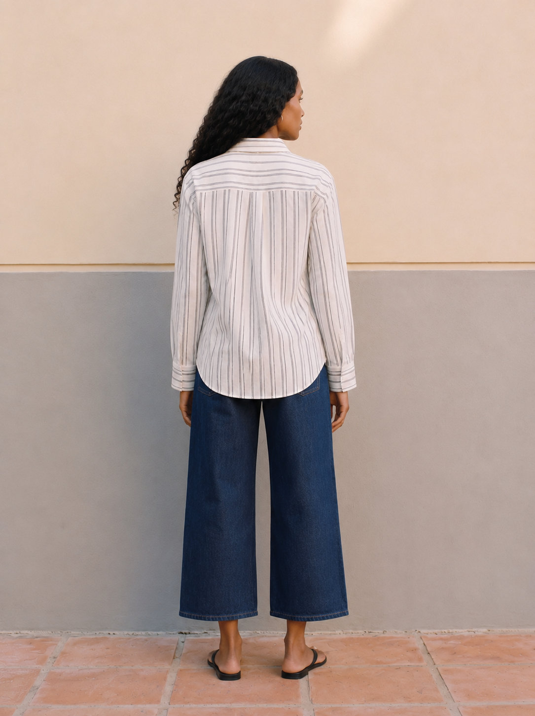 AWCLARE STRIPED COTTON SHIRT