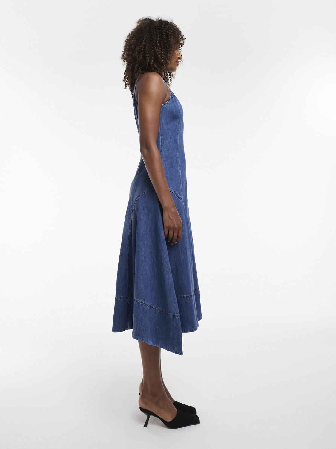 TSELLA Long dress - Medium Blue Denim