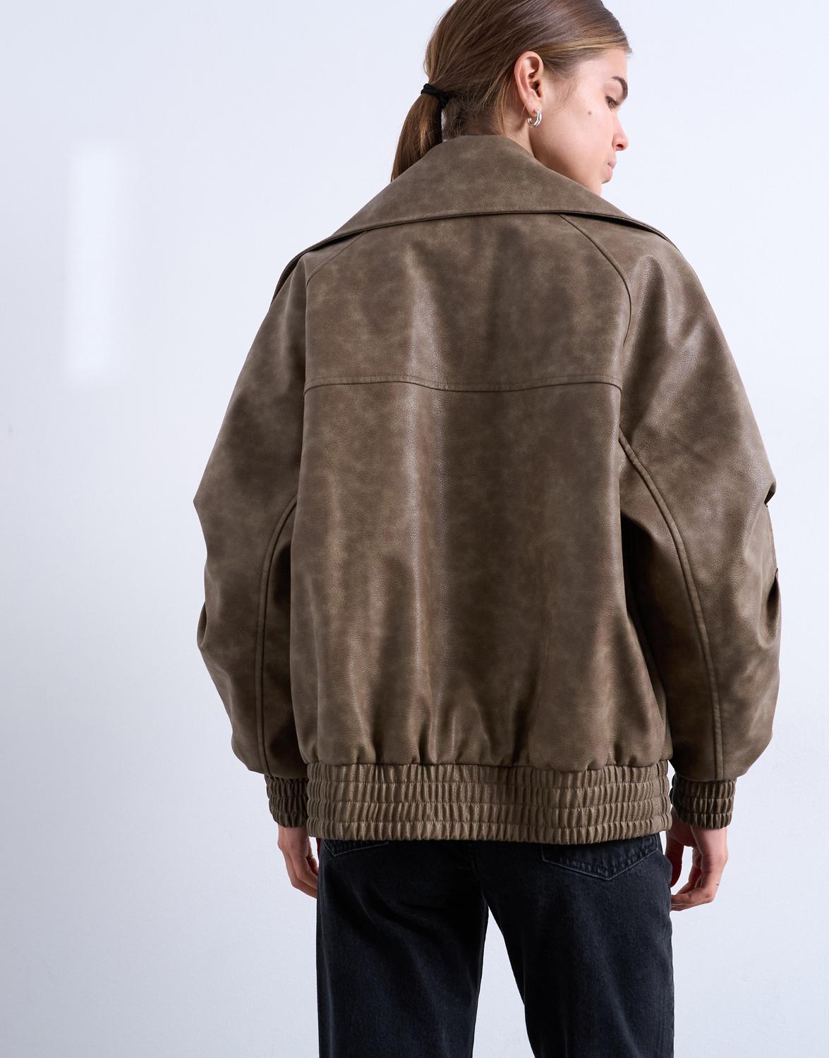 TSOLIVIA FAUX BOMBER JACKET