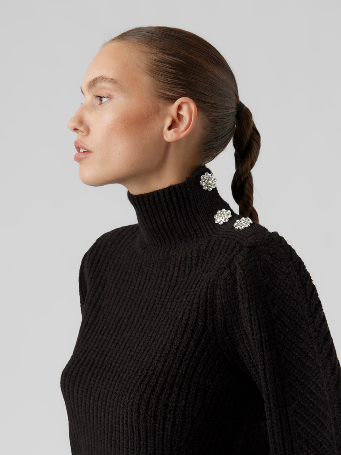 VMELKE Knitted pullover - Black
