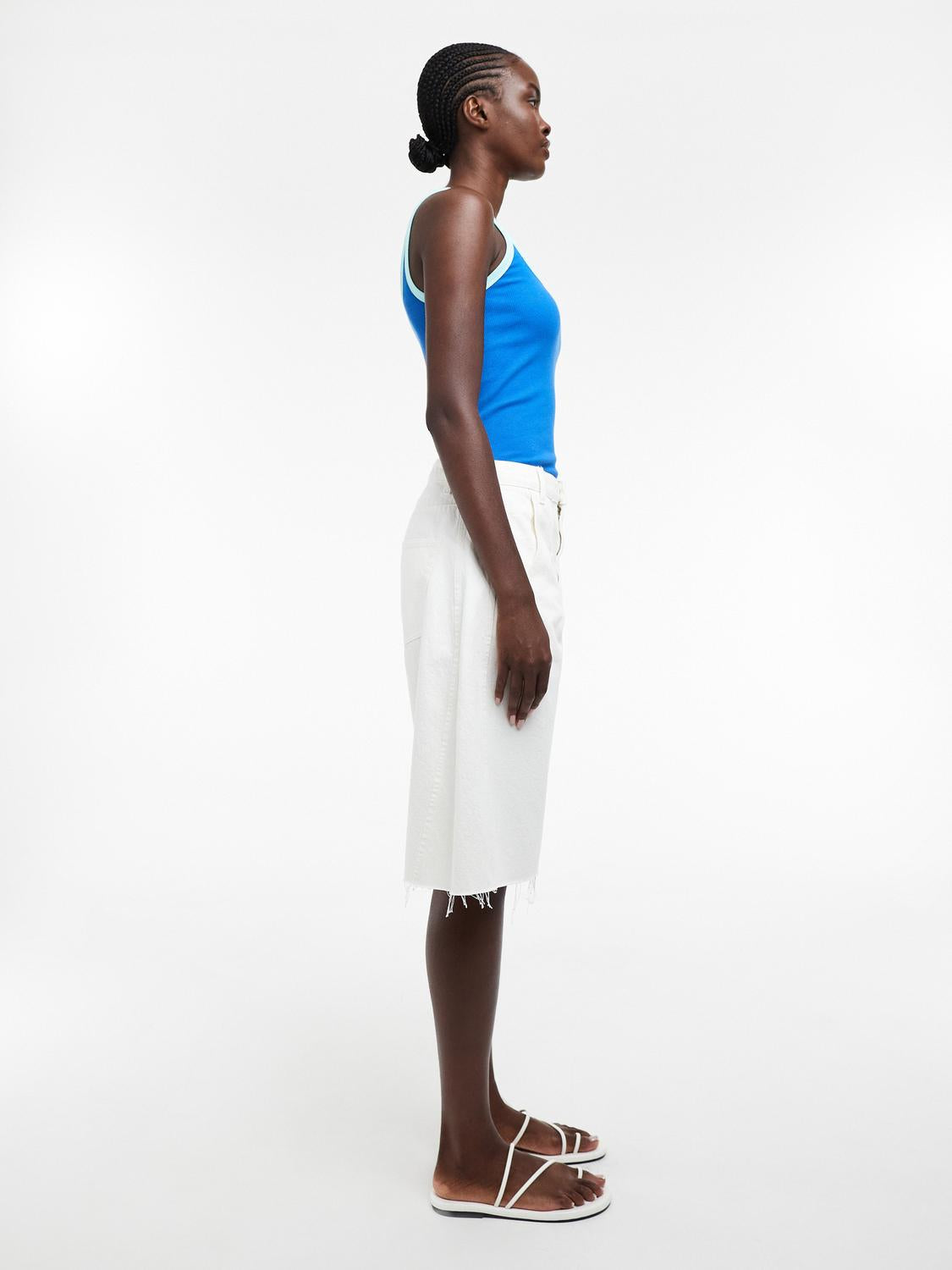 TSJOA Knee Trousers - White Denim