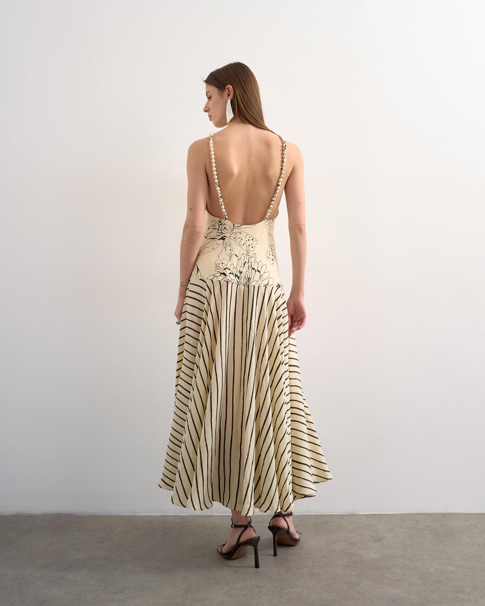 TSMILLE PRINTED MAXI DRESS
