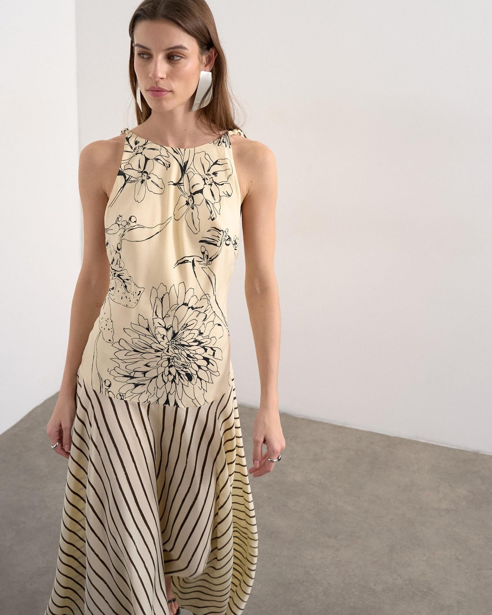 TSMILLE PRINTED MAXI DRESS