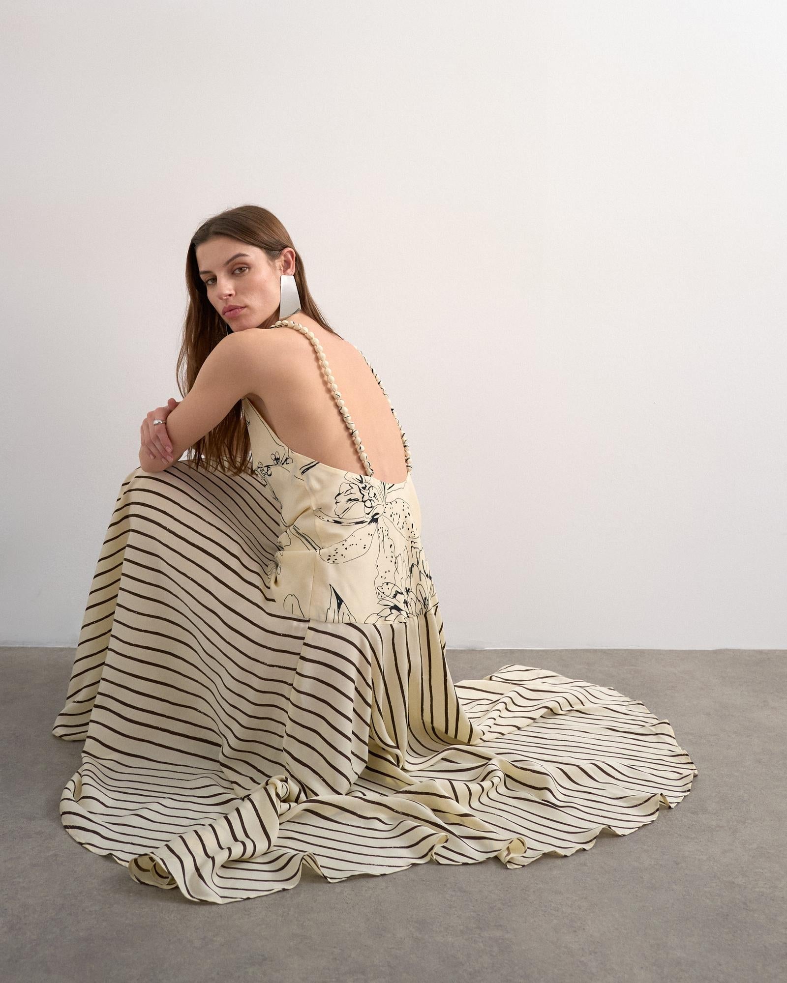 TSMILLE PRINTED MAXI DRESS