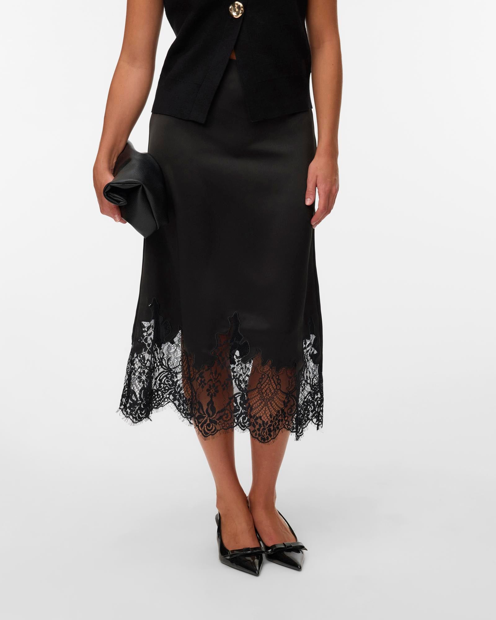 VMNOVI Long skirt - Black