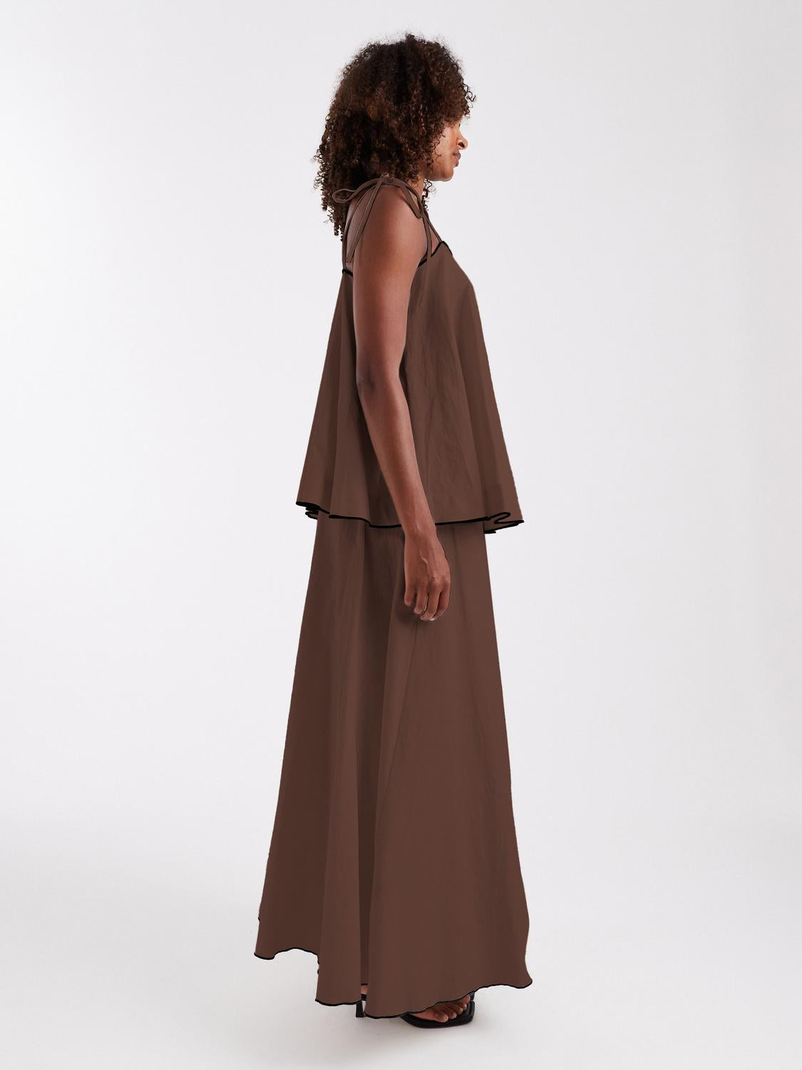 TSCARO Long skirt - Chocolate Brown