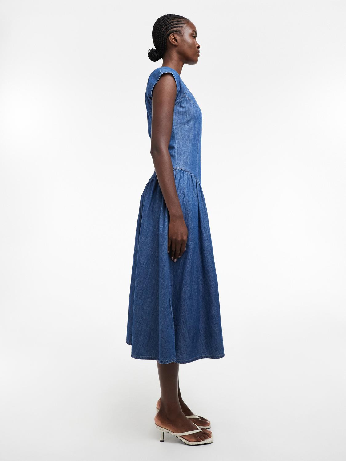 TSEYA Long dress - Dark Blue Denim