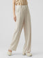 VMVERA Wide leg trousers - Oatmeal