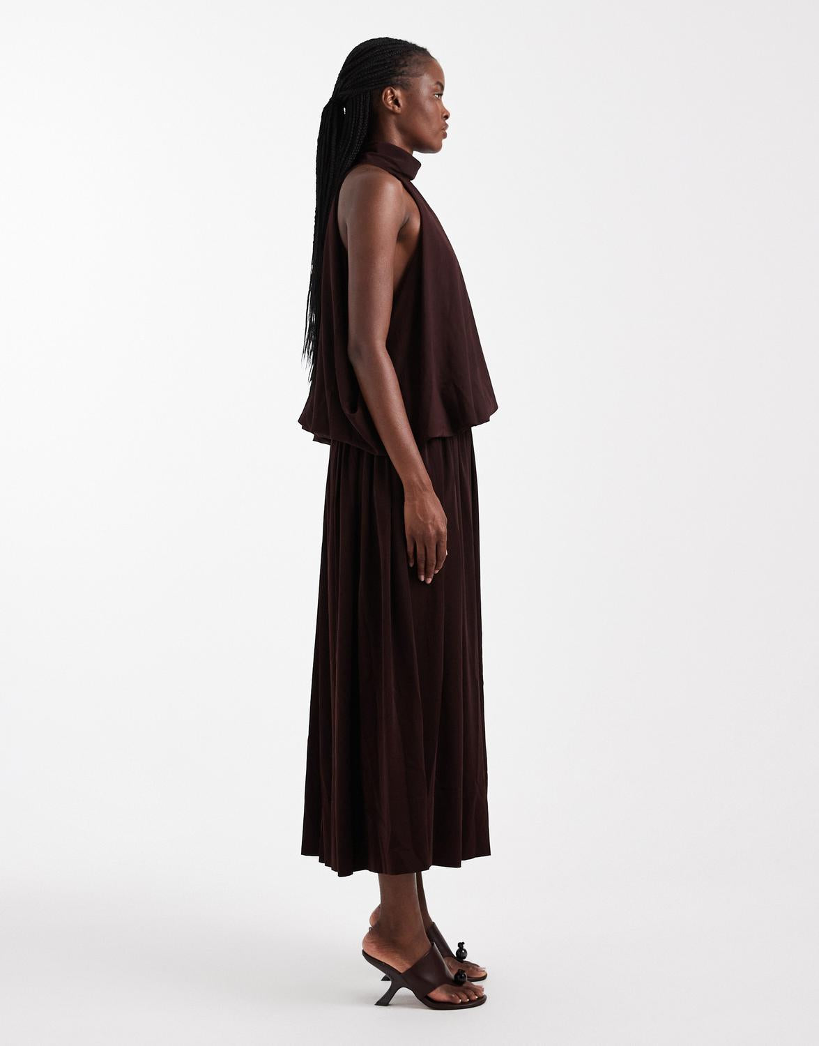 TSISA Long dress - Chocolate Brown