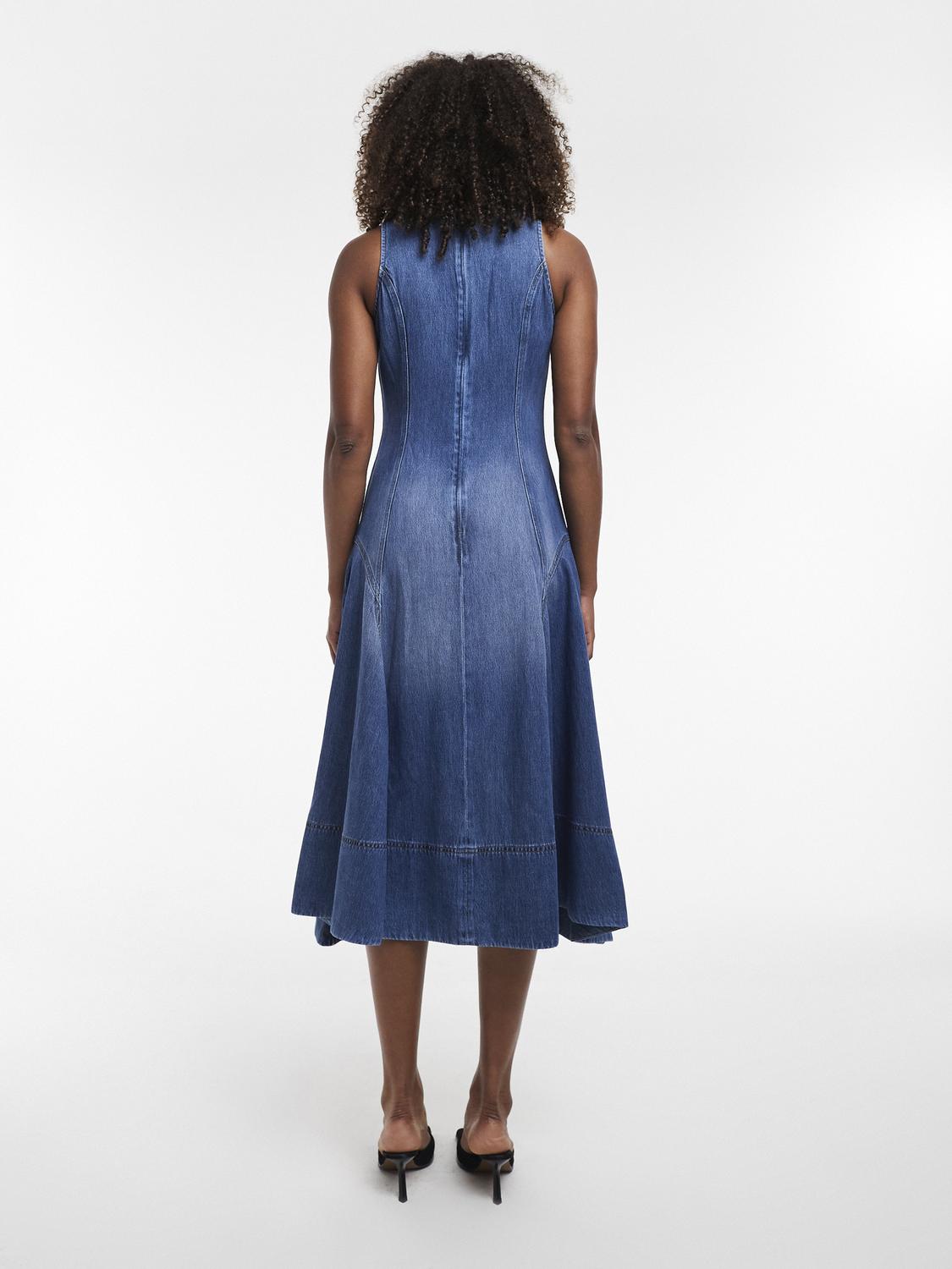 TSELLA Long dress - Medium Blue Denim