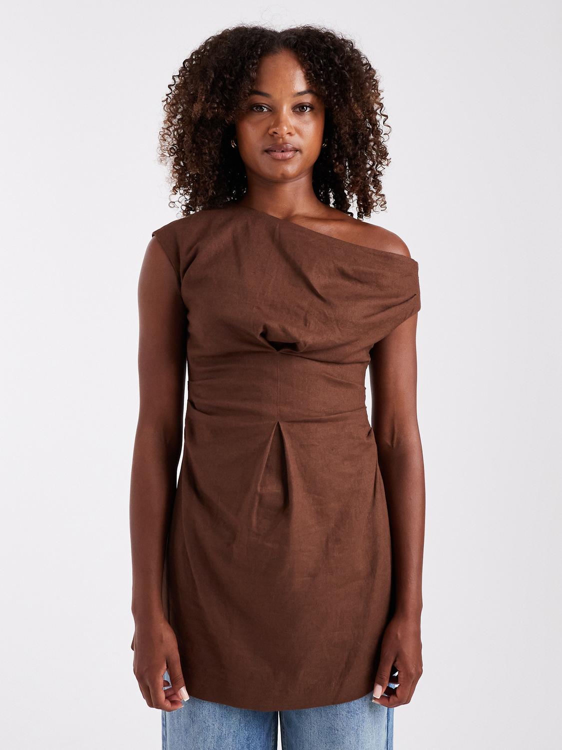 TSCARI Short dress - Chocolate Brown
