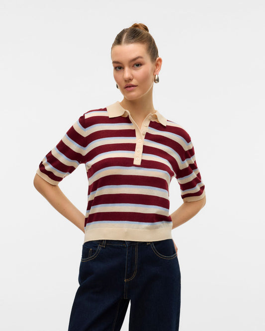 AWSIKITA KNITTED STRIPED POLO SHIRT