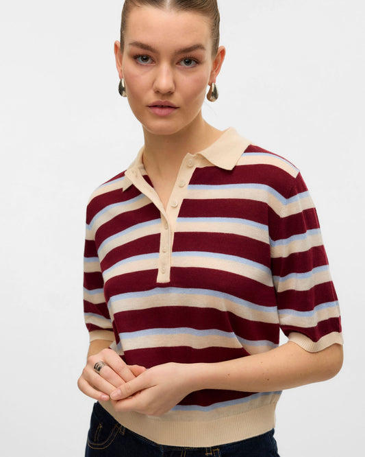 AWSIKITA KNITTED STRIPED POLO SHIRT