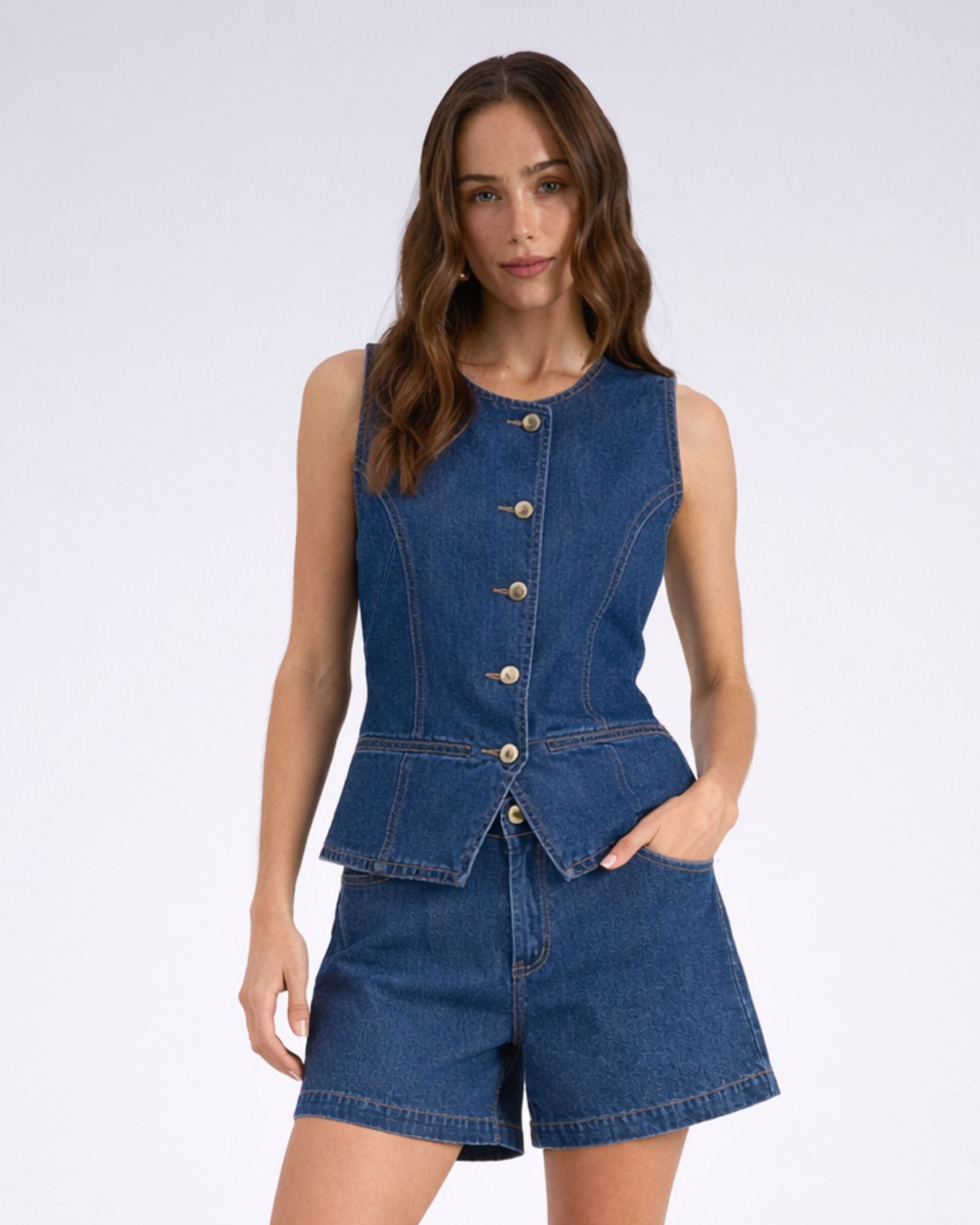 VMMARY TAILORED DENIM VEST