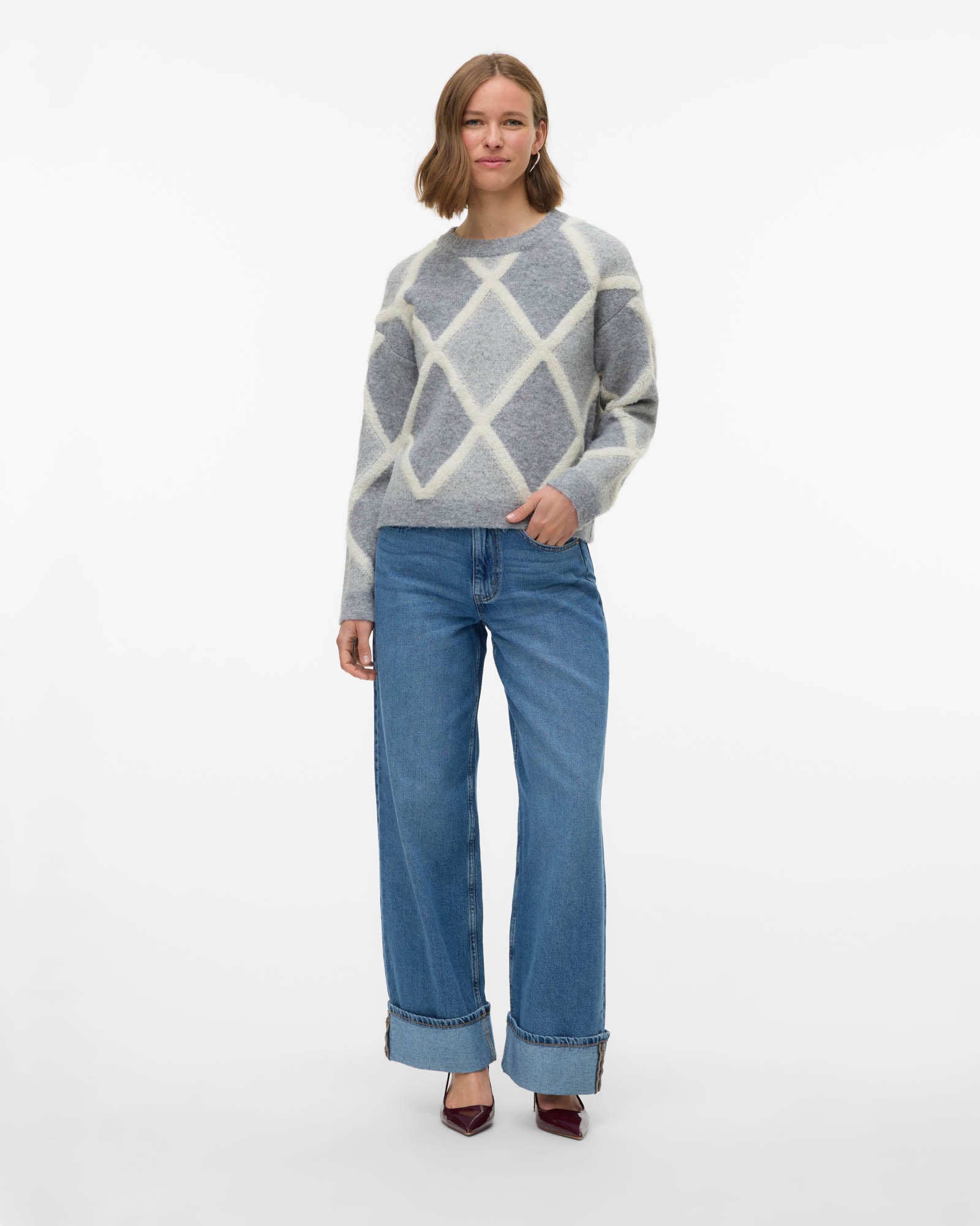 VMRAE HIGH-RISE WIDE FOLD-UP JEANS