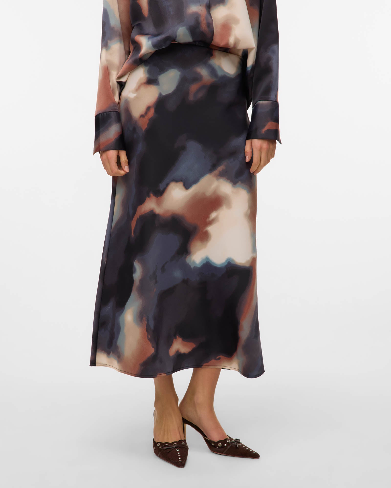 VMJOA HIGH WAIST PRINTED MAXI SKIRT