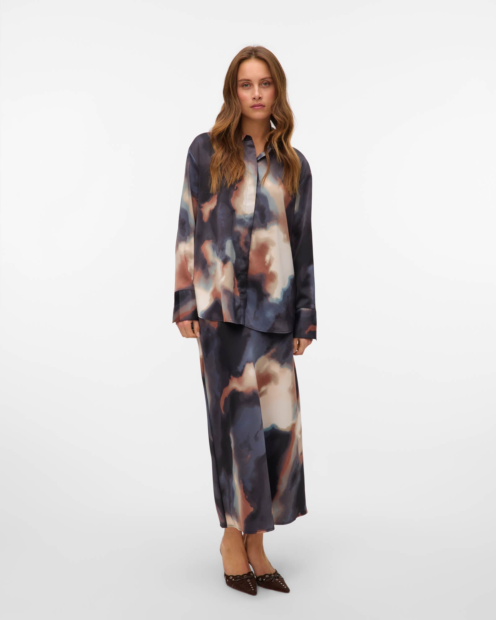 VMJOA HIGH WAIST PRINTED MAXI SKIRT