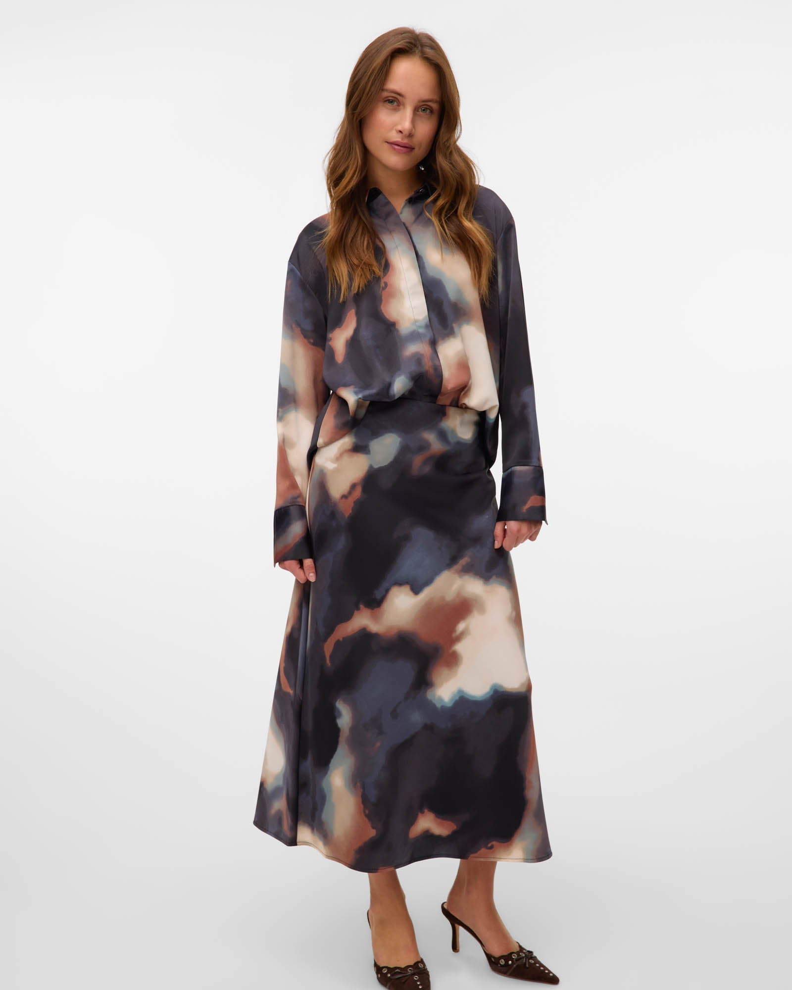 VMJOA HIGH WAIST PRINTED MAXI SKIRT