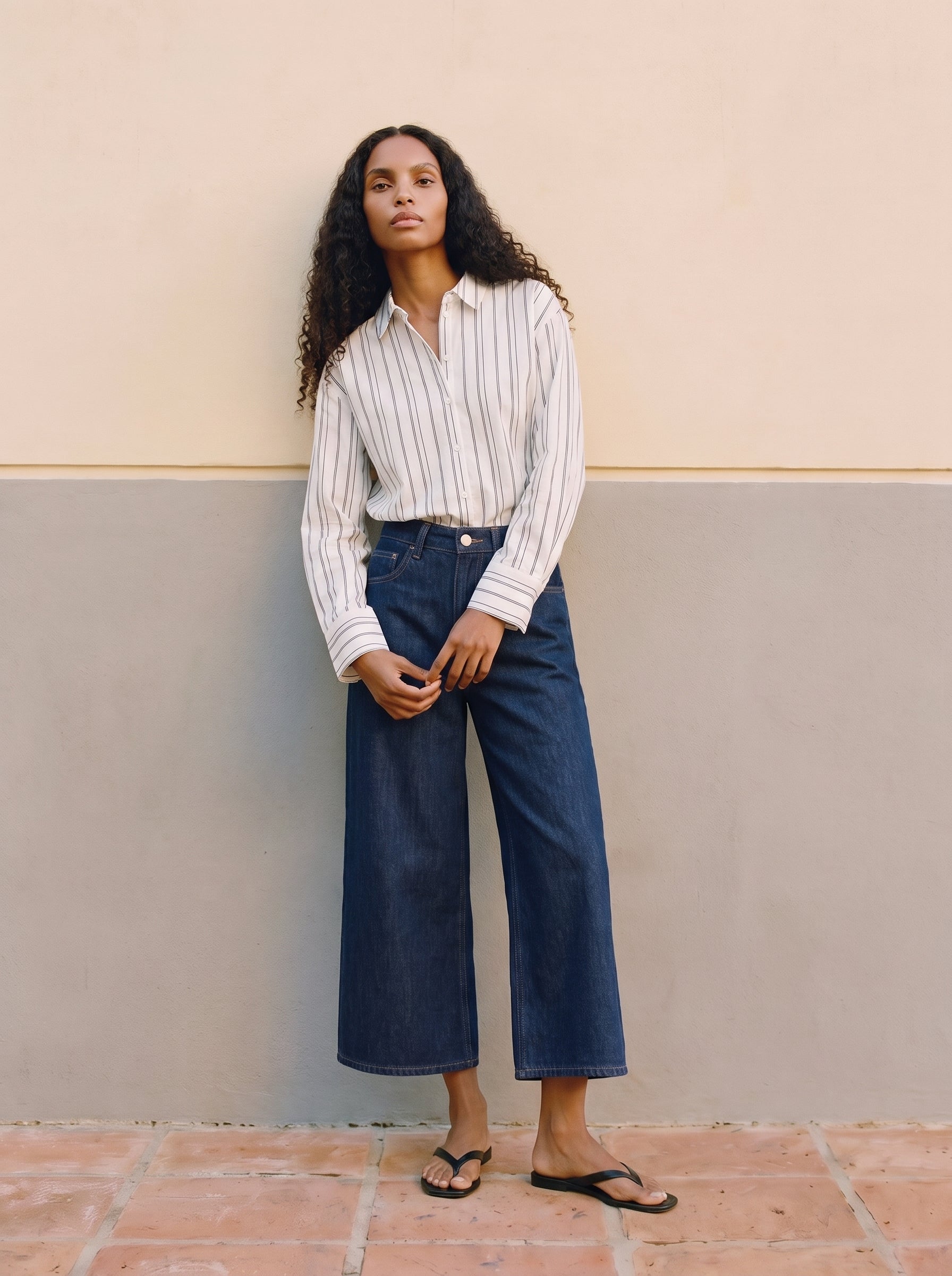 AWCLARE STRIPED COTTON SHIRT