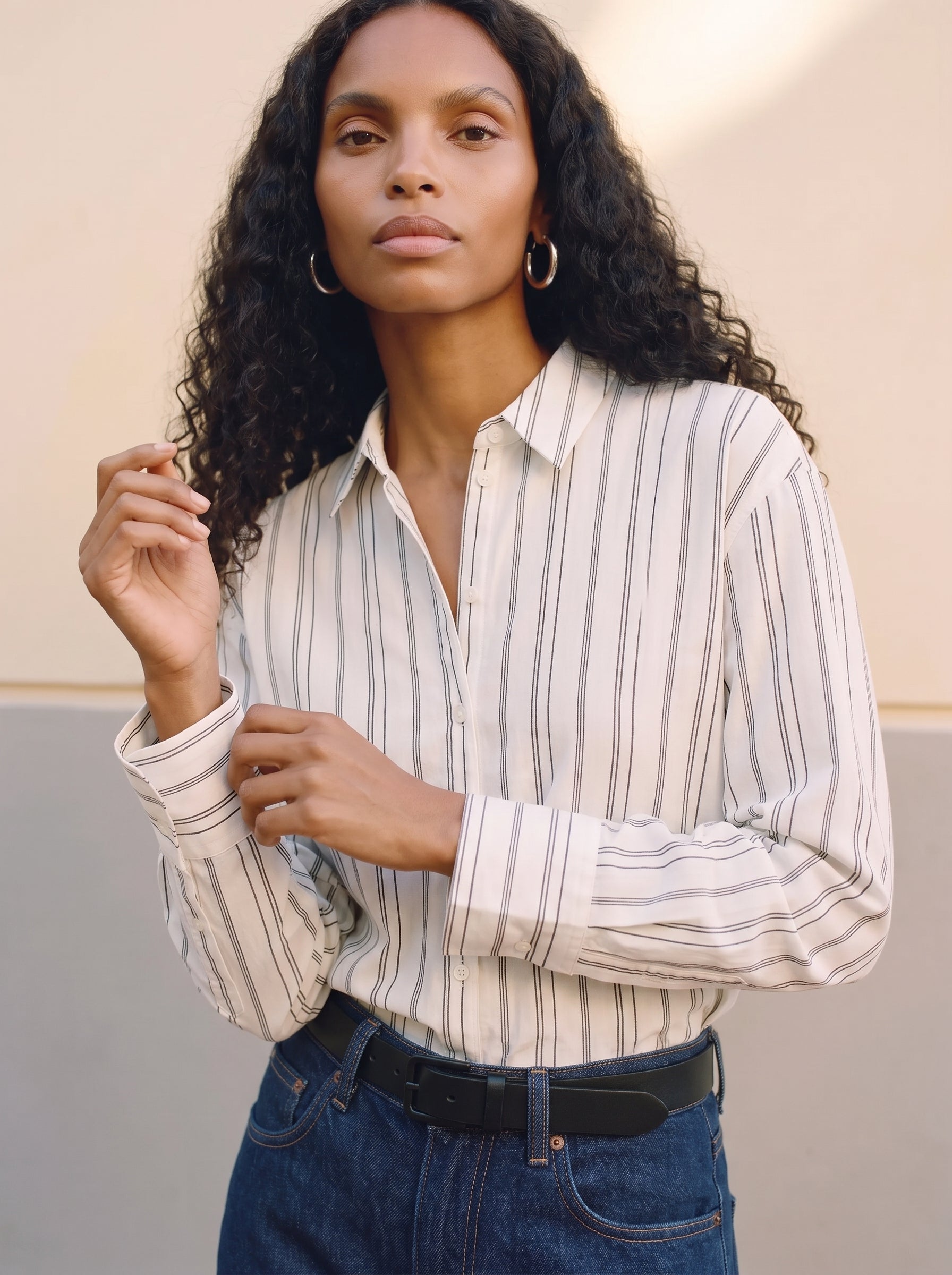 AWCLARE STRIPED COTTON SHIRT