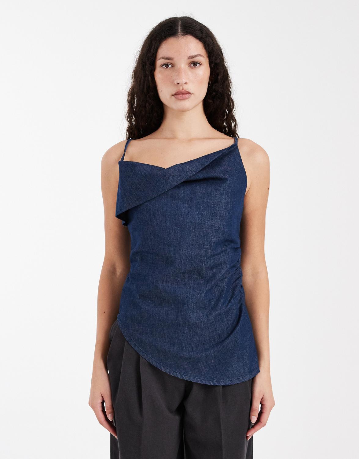 TSOPHELIA Top - Dark Blue Denim
