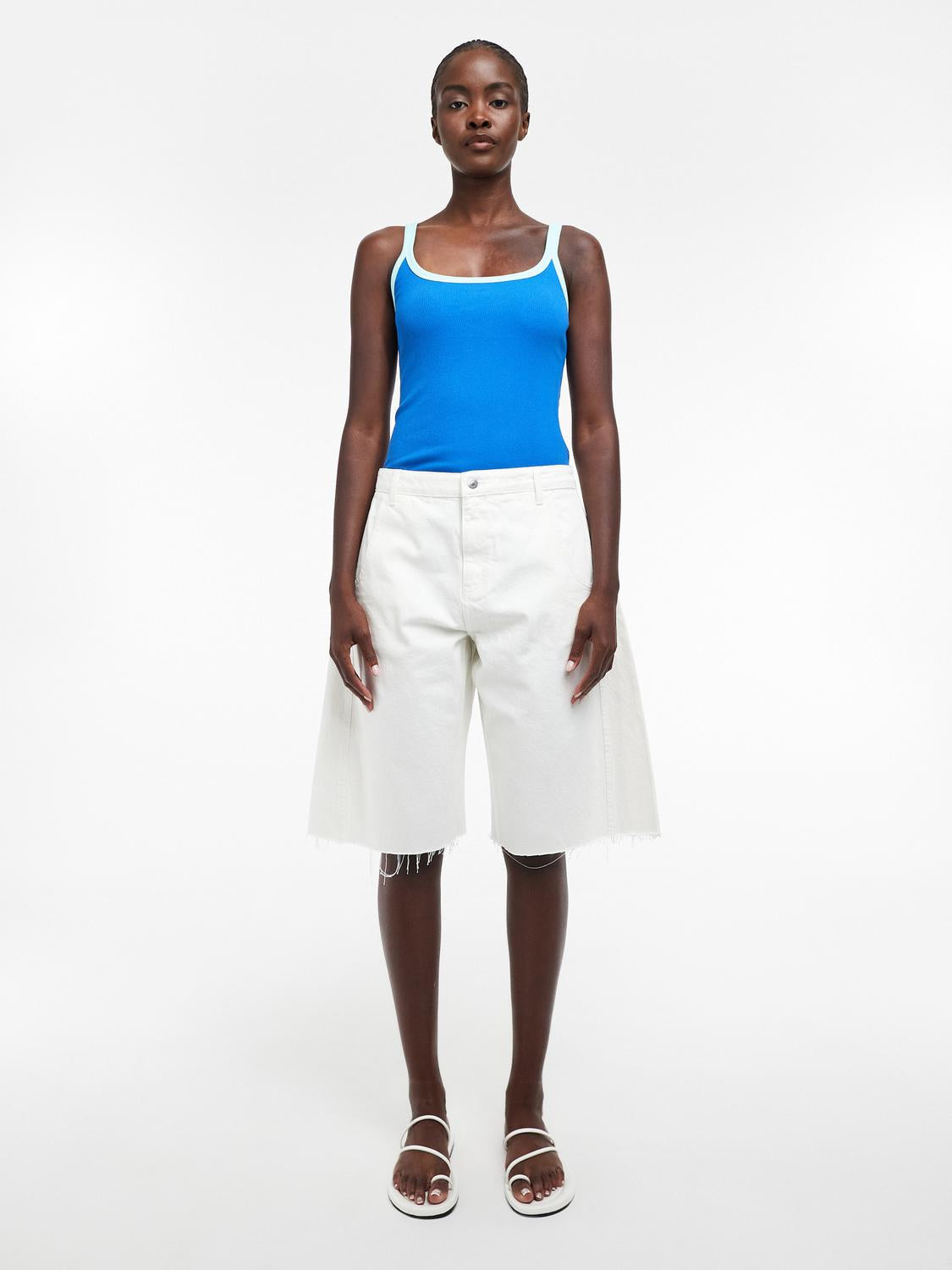 TSJOA Knee Trousers - White Denim