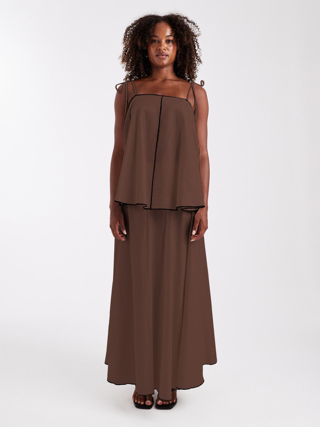 TSCARO Long skirt - Chocolate Brown