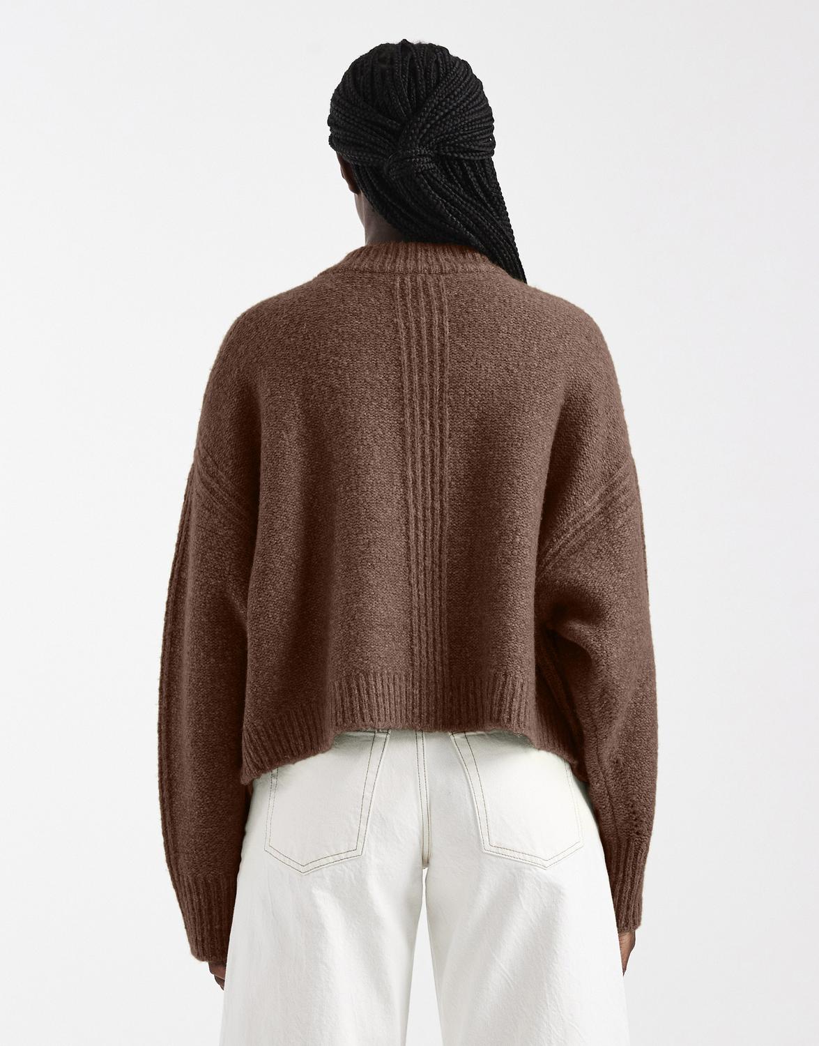 TSFLORA Knit Cardigan - Pecan Brown