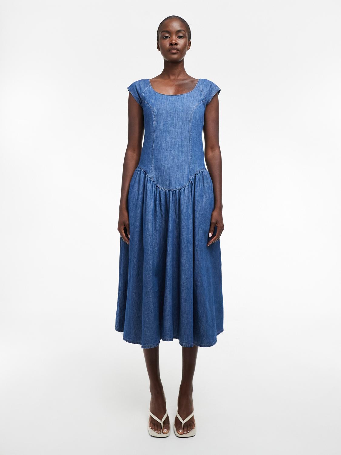 TSEYA Long dress - Dark Blue Denim