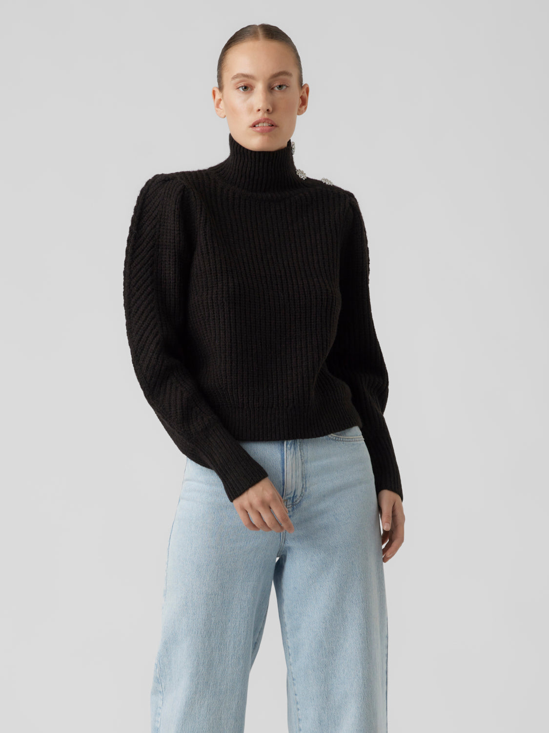 VMELKE Knitted pullover - Black