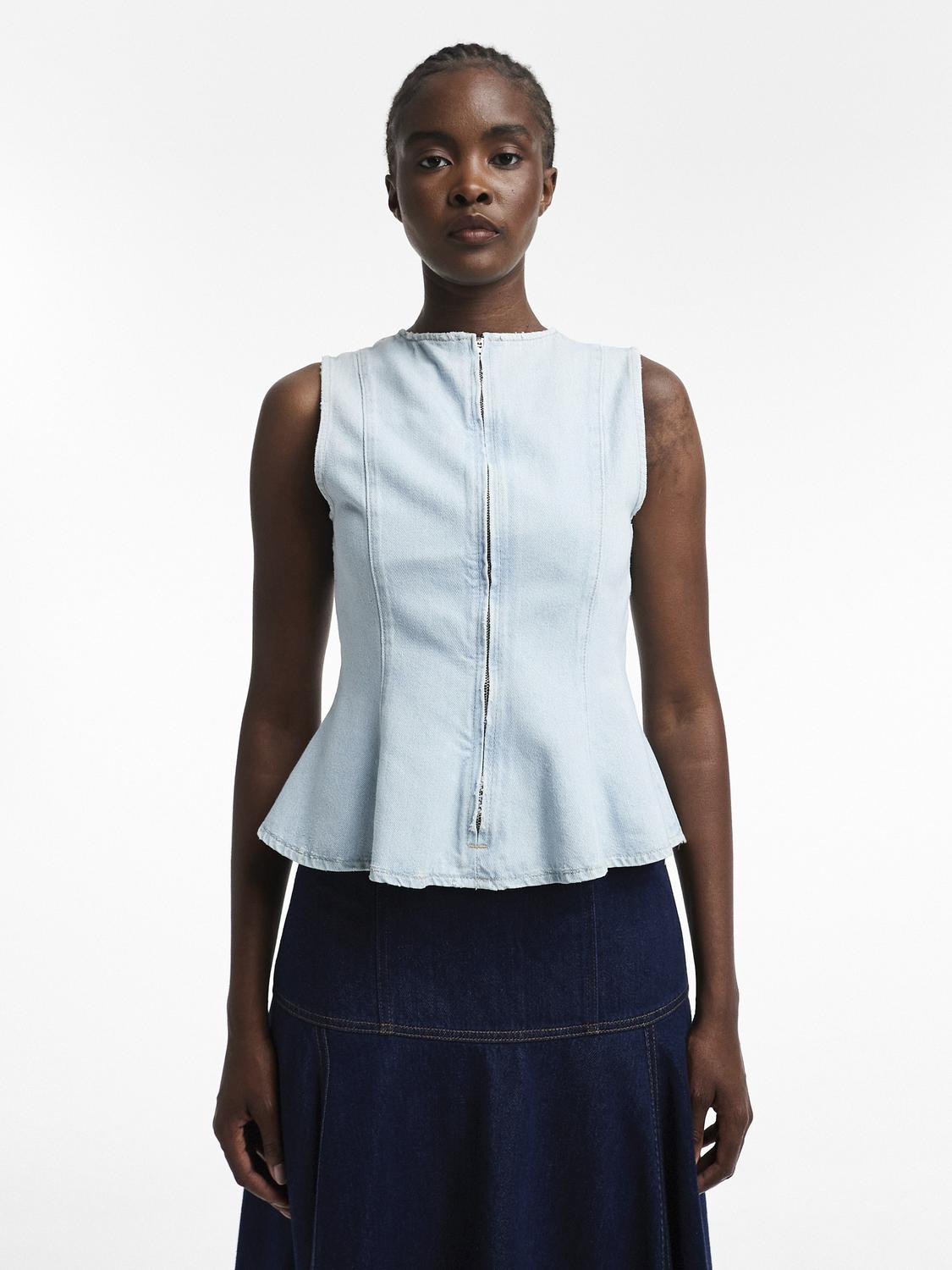 TSLEA Top - Light Blue Denim
