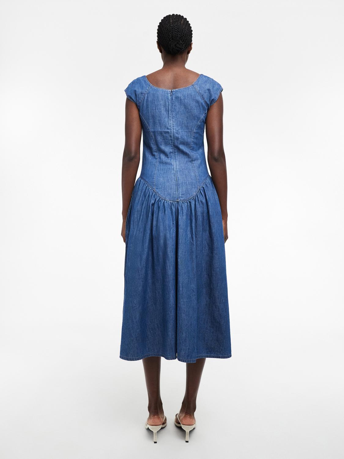 TSEYA Long dress - Dark Blue Denim
